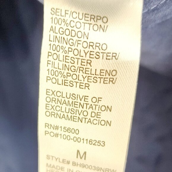 Democracy Womens Long Sleeve Quilted Jacket Midnight Blue Size M - Picture 14 of 14